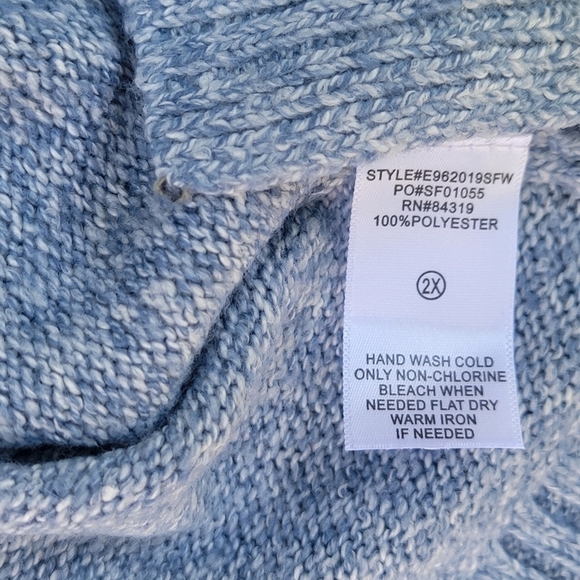 EVOLUTION BY CYRUS Madi Marled Yarn Braided Detail Turtleneck Sweater Size 2X - Picture 5 of 13